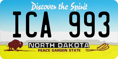 ND license plate ICA993