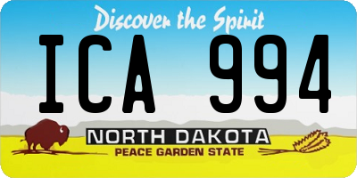 ND license plate ICA994