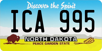 ND license plate ICA995