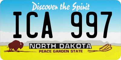 ND license plate ICA997