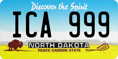 ND license plate ICA999