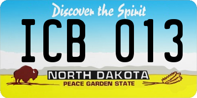 ND license plate ICB013