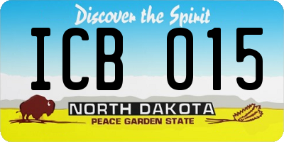 ND license plate ICB015