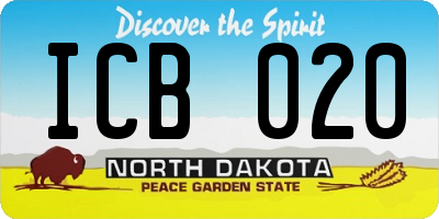 ND license plate ICB020