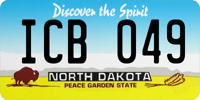ND license plate ICB049