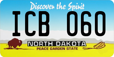 ND license plate ICB060