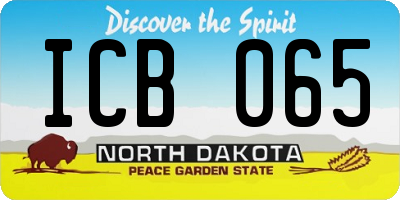 ND license plate ICB065
