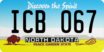 ND license plate ICB067