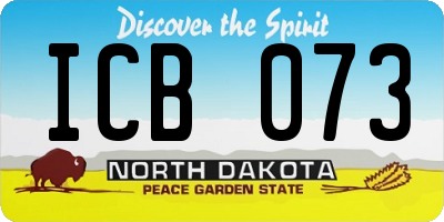 ND license plate ICB073