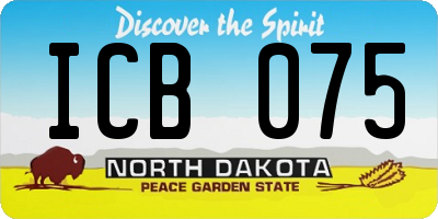 ND license plate ICB075