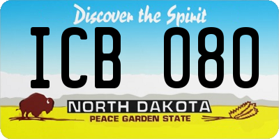 ND license plate ICB080