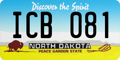 ND license plate ICB081
