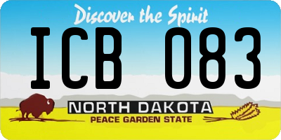 ND license plate ICB083