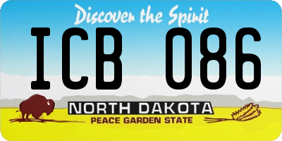 ND license plate ICB086