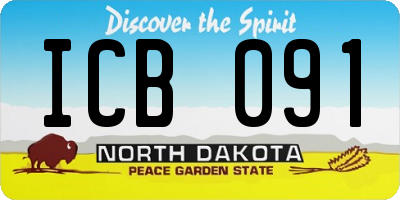 ND license plate ICB091