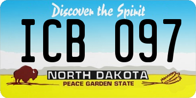ND license plate ICB097