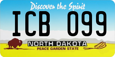 ND license plate ICB099