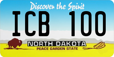 ND license plate ICB100