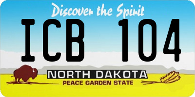 ND license plate ICB104