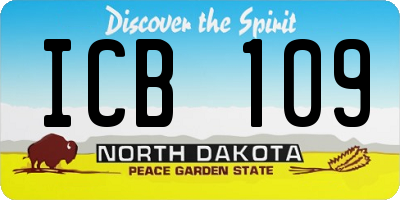ND license plate ICB109