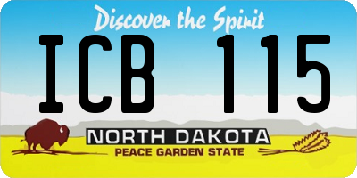 ND license plate ICB115