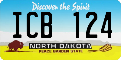 ND license plate ICB124