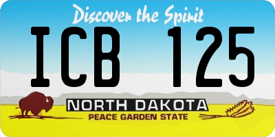 ND license plate ICB125