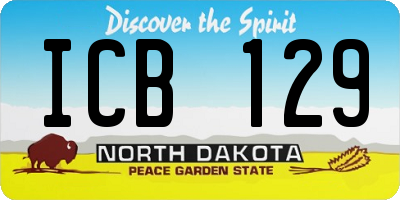 ND license plate ICB129