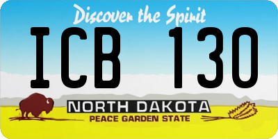 ND license plate ICB130
