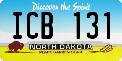 ND license plate ICB131