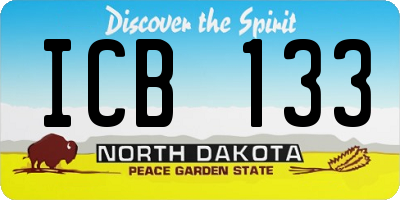 ND license plate ICB133