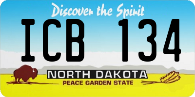 ND license plate ICB134