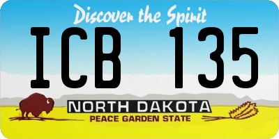 ND license plate ICB135