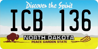 ND license plate ICB136