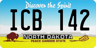 ND license plate ICB142