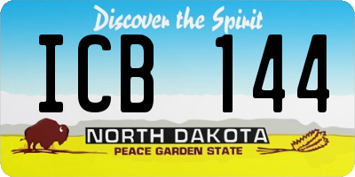 ND license plate ICB144