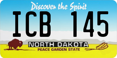 ND license plate ICB145