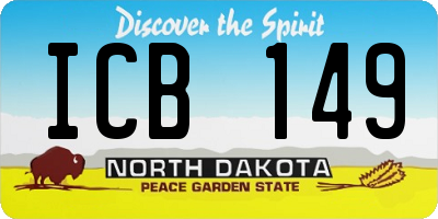 ND license plate ICB149