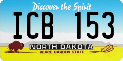 ND license plate ICB153