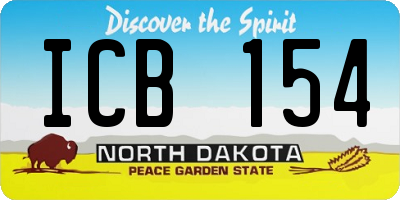 ND license plate ICB154