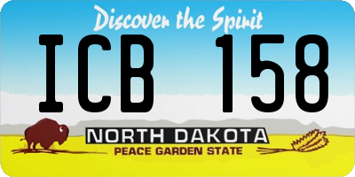 ND license plate ICB158