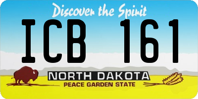 ND license plate ICB161