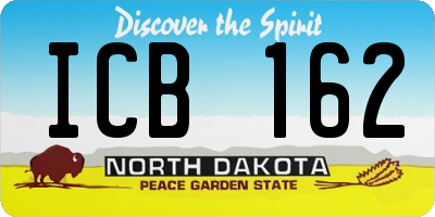 ND license plate ICB162