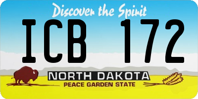 ND license plate ICB172