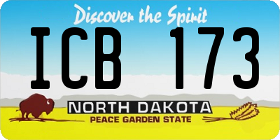 ND license plate ICB173