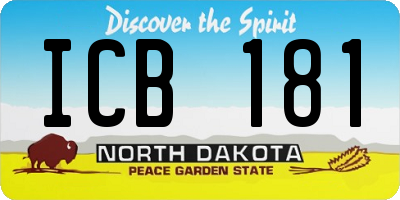 ND license plate ICB181