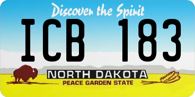 ND license plate ICB183