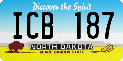 ND license plate ICB187
