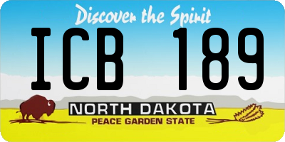 ND license plate ICB189