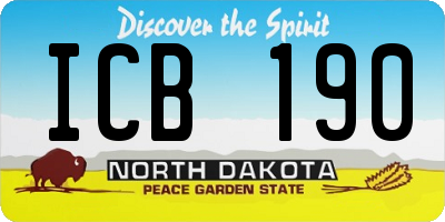 ND license plate ICB190